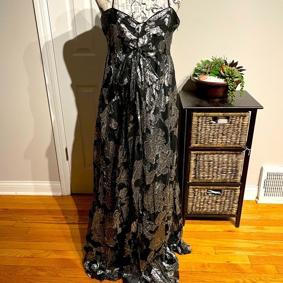 Floral Shiny Metallic Vintage y2k Whimsgoth Coquette Coastal Formal Prom Evening - Picture 2 of 10
